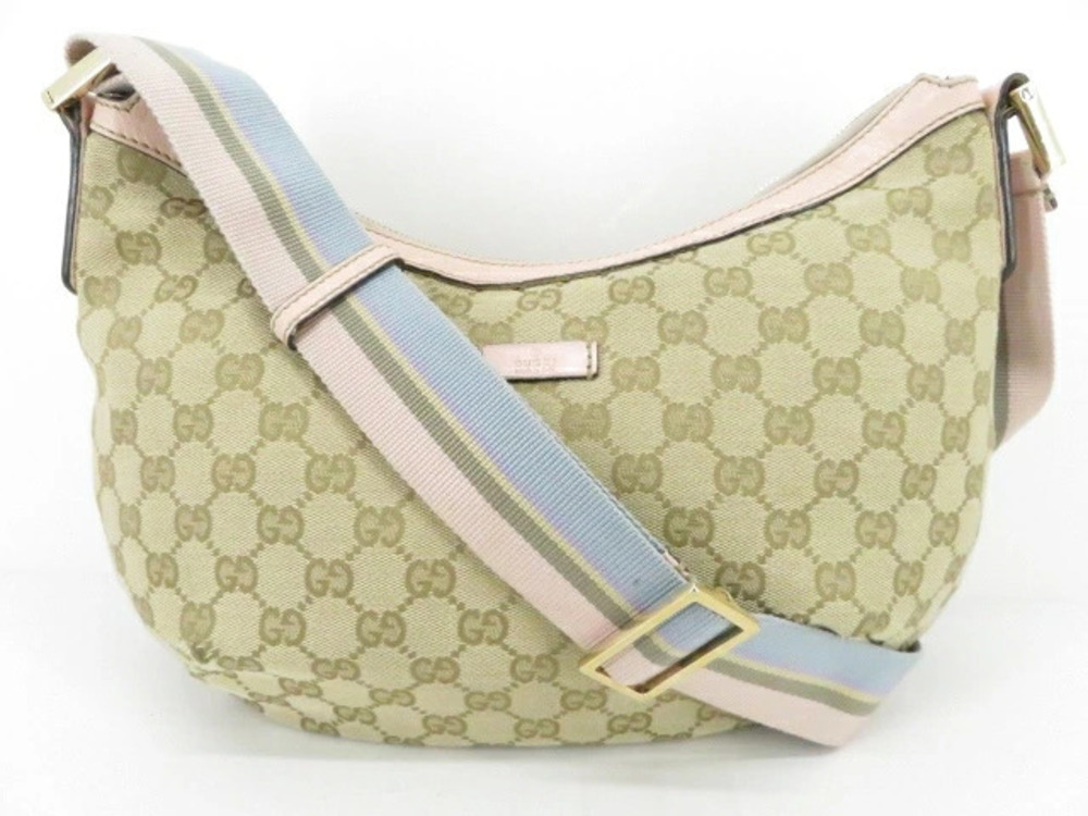Gucci Bag Shoulder GG Canvas Beige Cream Pink